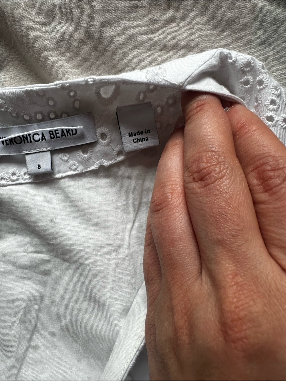 Veronica Beard Romantic Eyelet Midi Dress White Cotton Sleeveless Size 8 - Picture 6 of 13